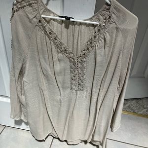 Zac and Rachel top.  Fits true to size. Tan in color